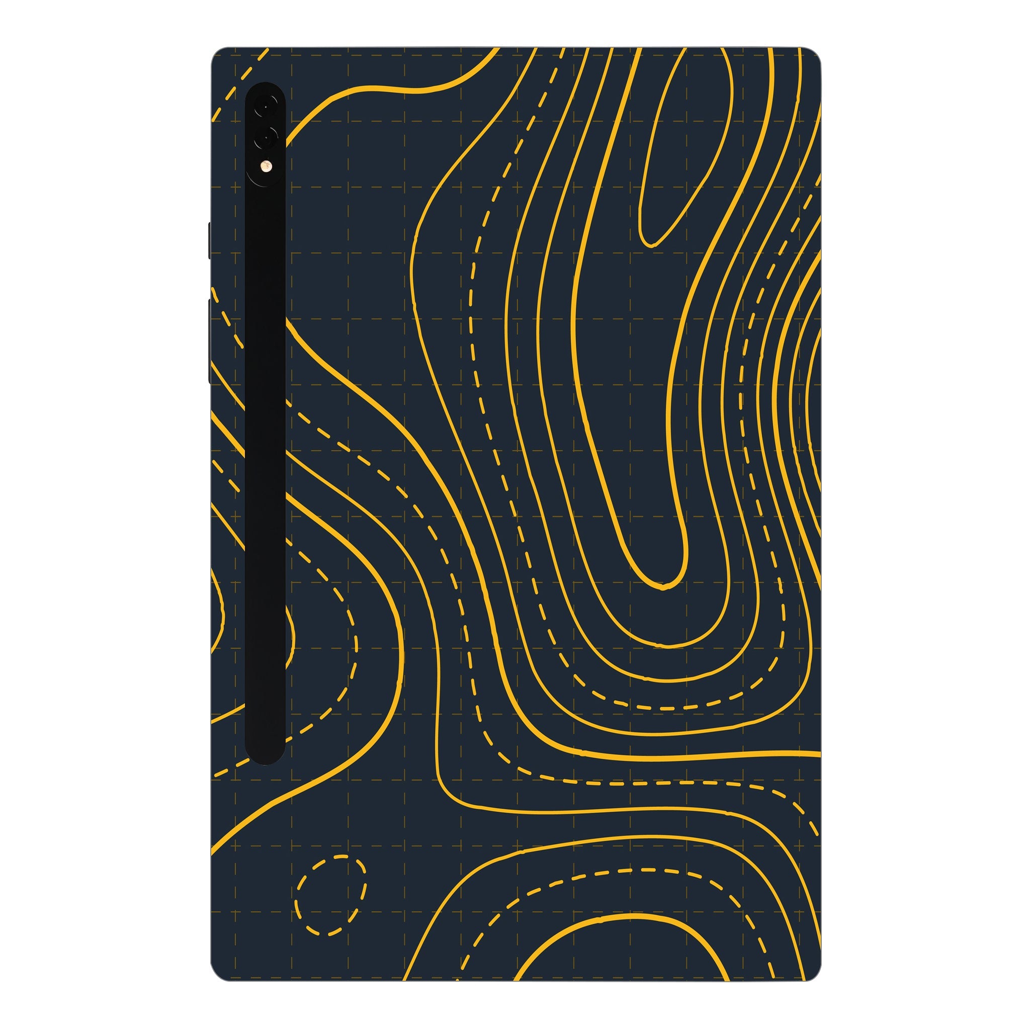 Samsung Galaxy Tab S8 Ultra 5G Yellow Contour Lines Tablet Skins