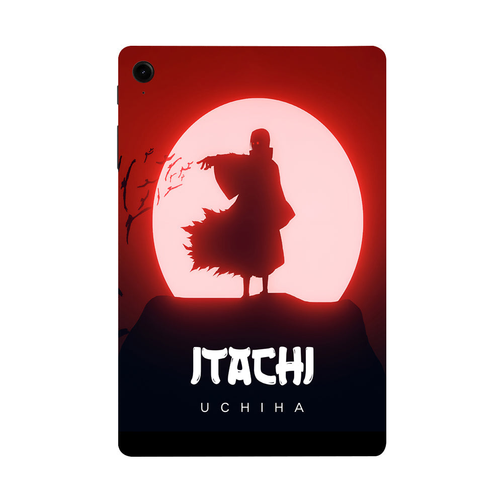 Samsung Galaxy Tab S9 FE Itachi Uchiha Under Red Moon Anime Tablet Skins