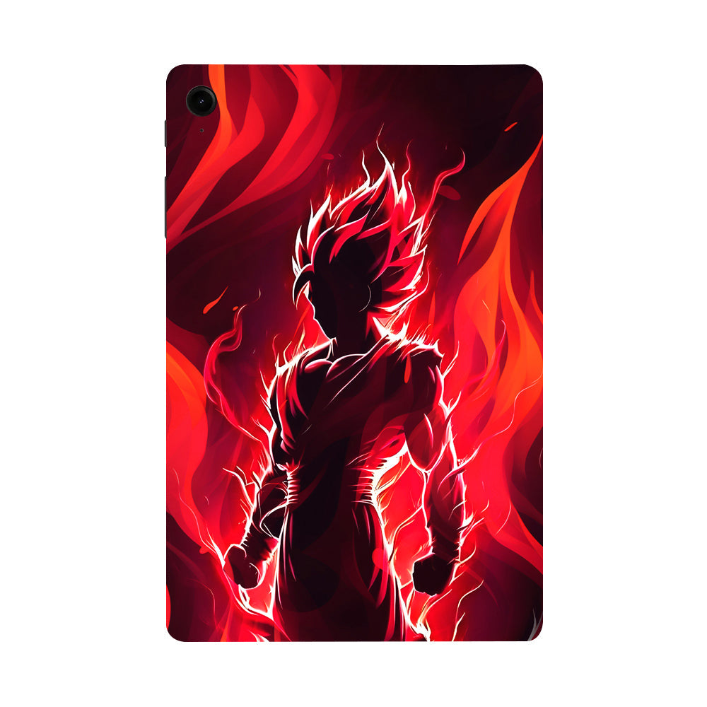 Samsung Galaxy Tab S9 Goku in Fiery Red Anime Tablet Skins
