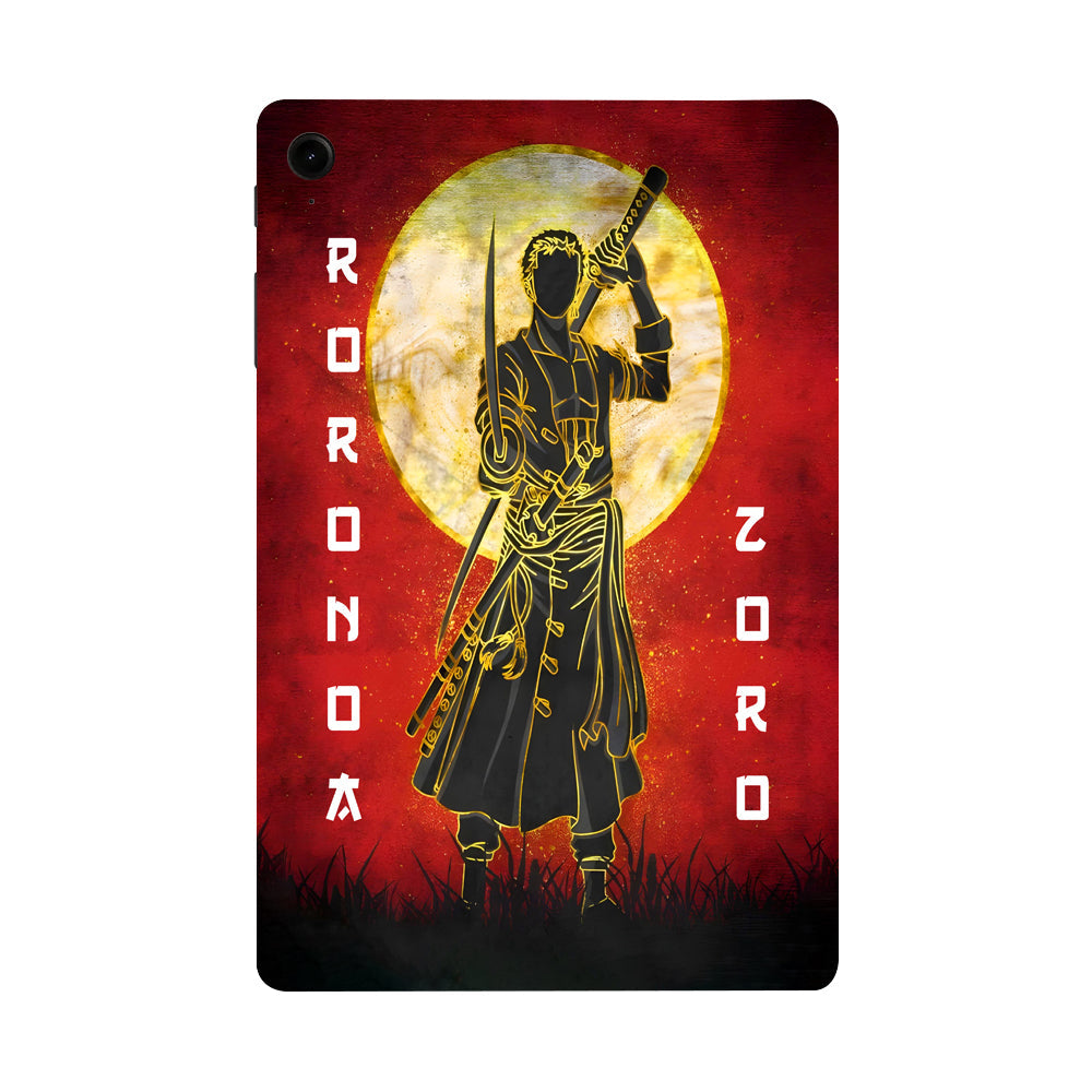 Samsung Galaxy Tab S9 Roronoa Zoro with Golden Moon Anime Tablet Skins