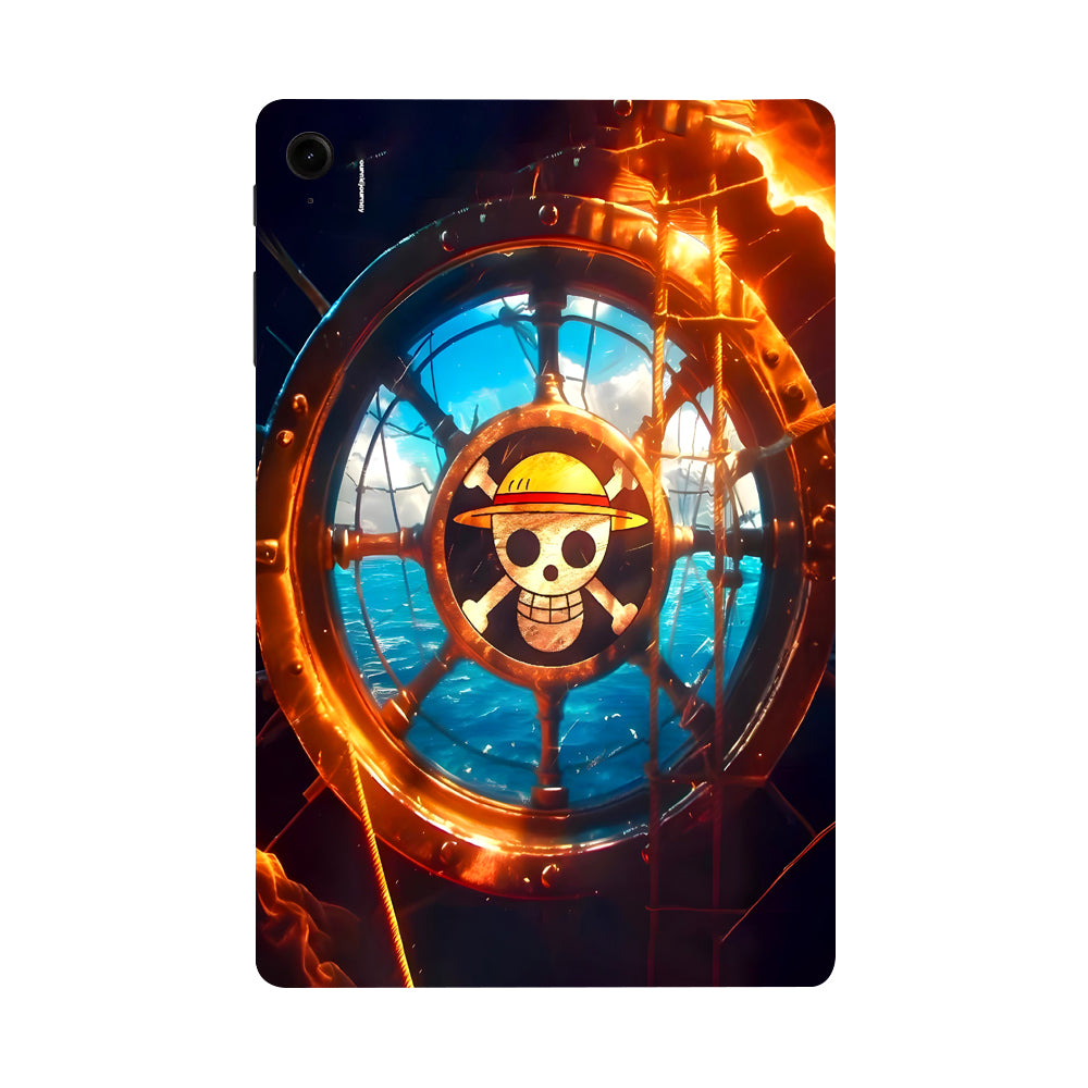 Samsung Galaxy Tab S9 FE Straw Hat Ship Wheel Anime Tablet Skins