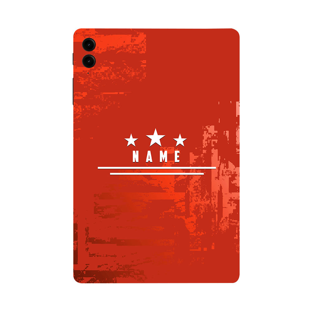 Samsung Galaxy Tab S9 Star Red with Name Tablet Skins