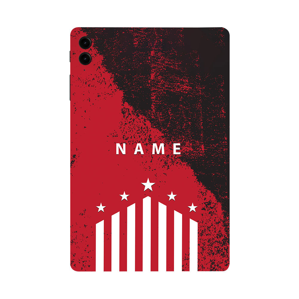 Samsung Galaxy Tab S9 FE Captain Red with Name Tablet Skins
