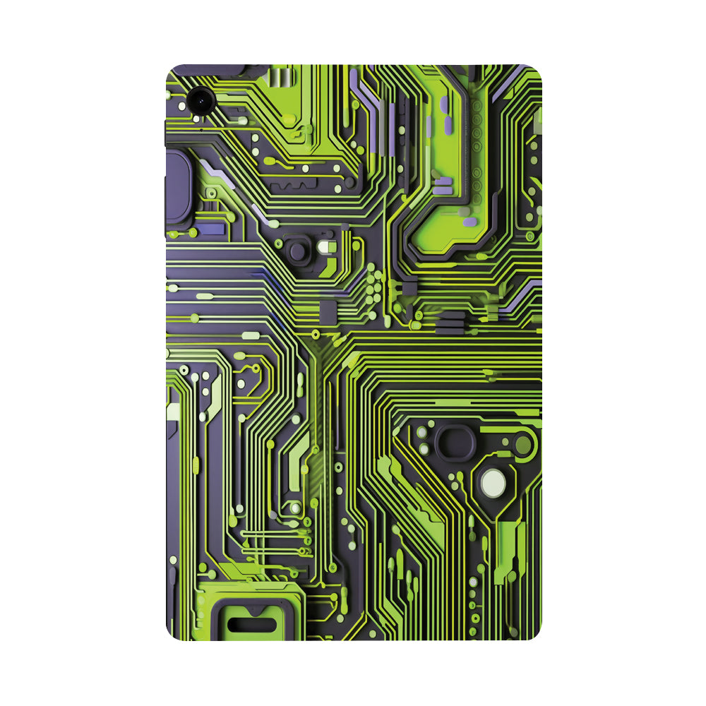 Samsung Galaxy Tab S9 FE Lime Green Circuit Design Tablet Skins