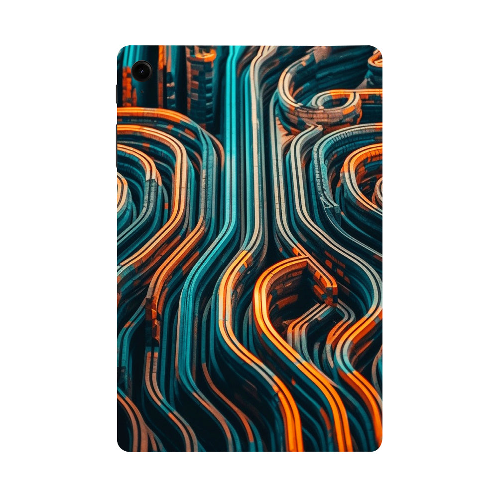 Samsung Galaxy Tab S9 FE Glowing Stripes in Modern Set Tablet Skins