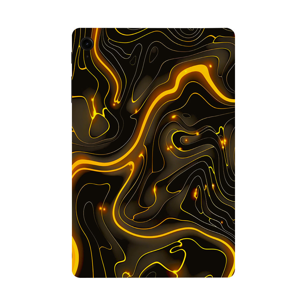 Samsung Galaxy Tab S9 Golden Lava Waves Tablet Skins