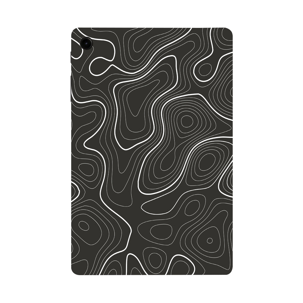 Samsung Galaxy Tab S9 Grayscale Topographic Lines Tablet Skins