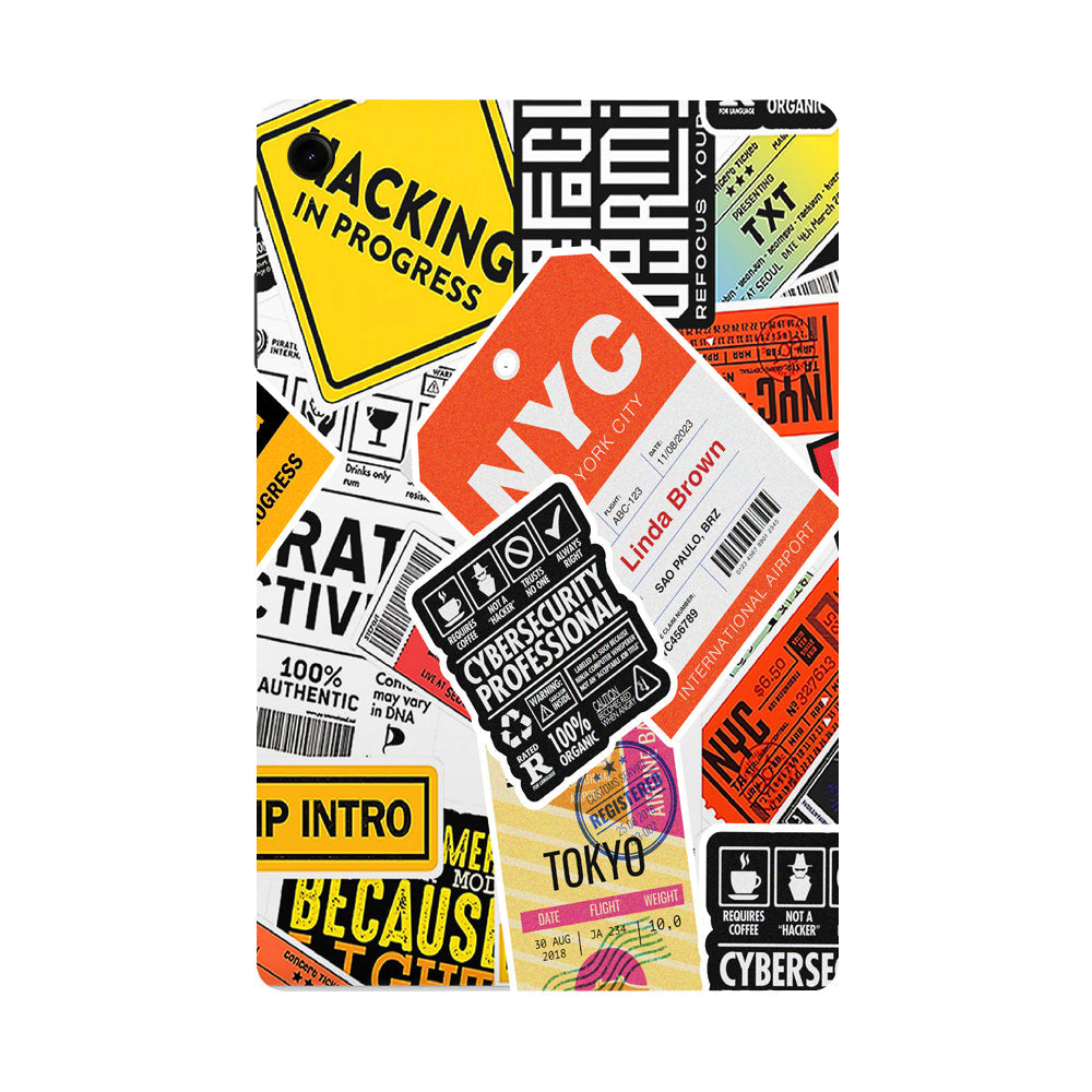 Samsung Galaxy Tab S9 FE Tech Aesthetic Sticker Collage Tablet Skins