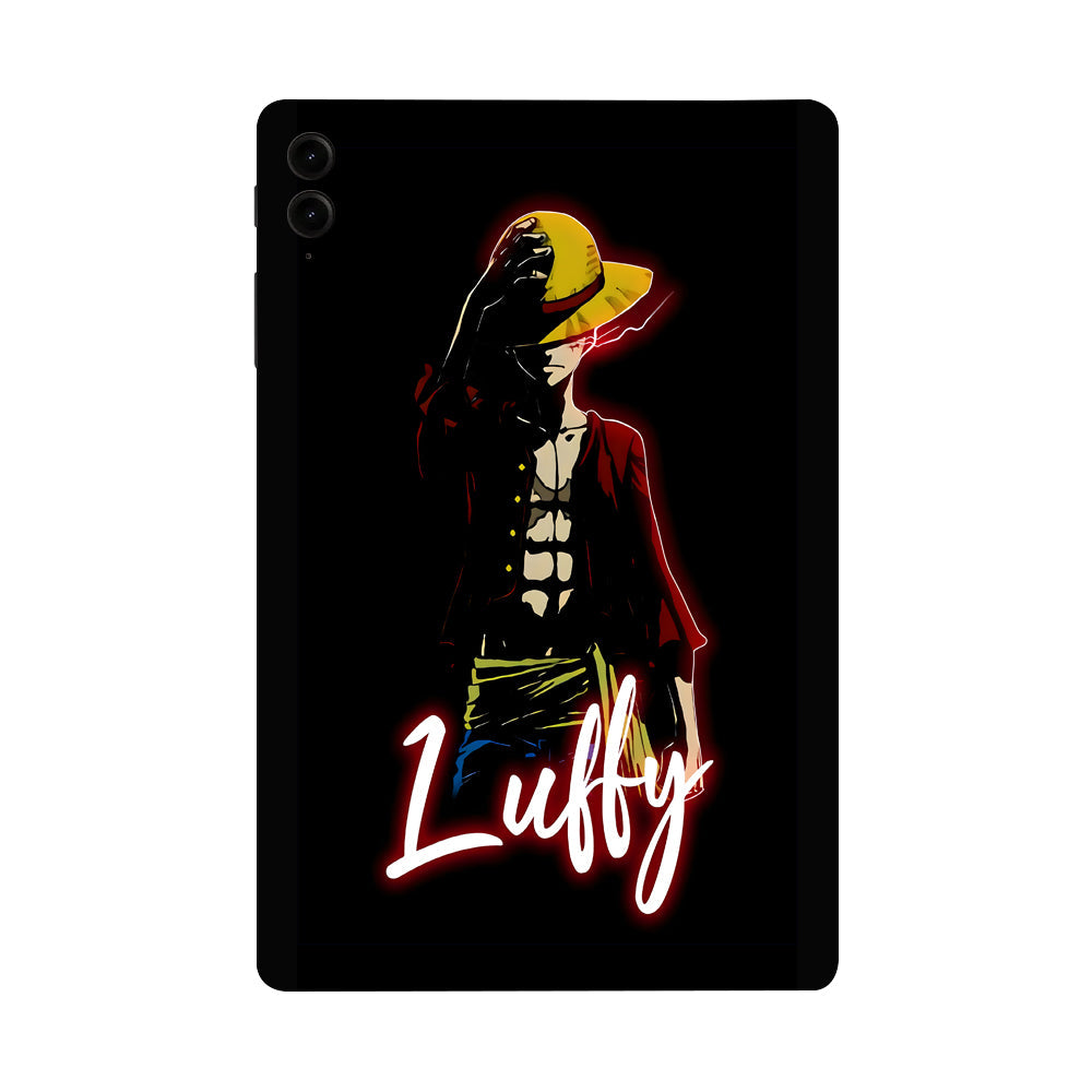 Samsung Galaxy Tab S9 FE Plus Luffy in Black Background Anime Tablet Skins