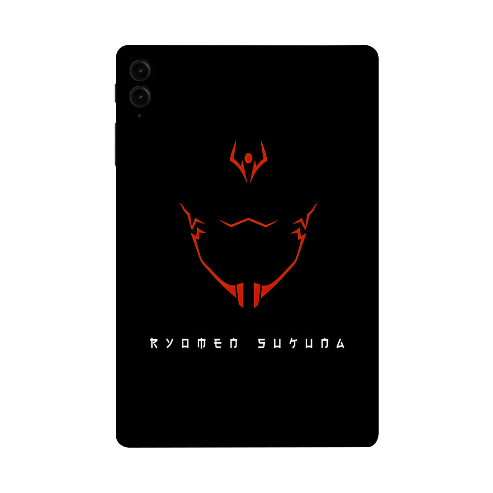 Samsung Galaxy Tab S9 FE Plus Sukuna's Curse Mark in Red Anime Tablet Skins