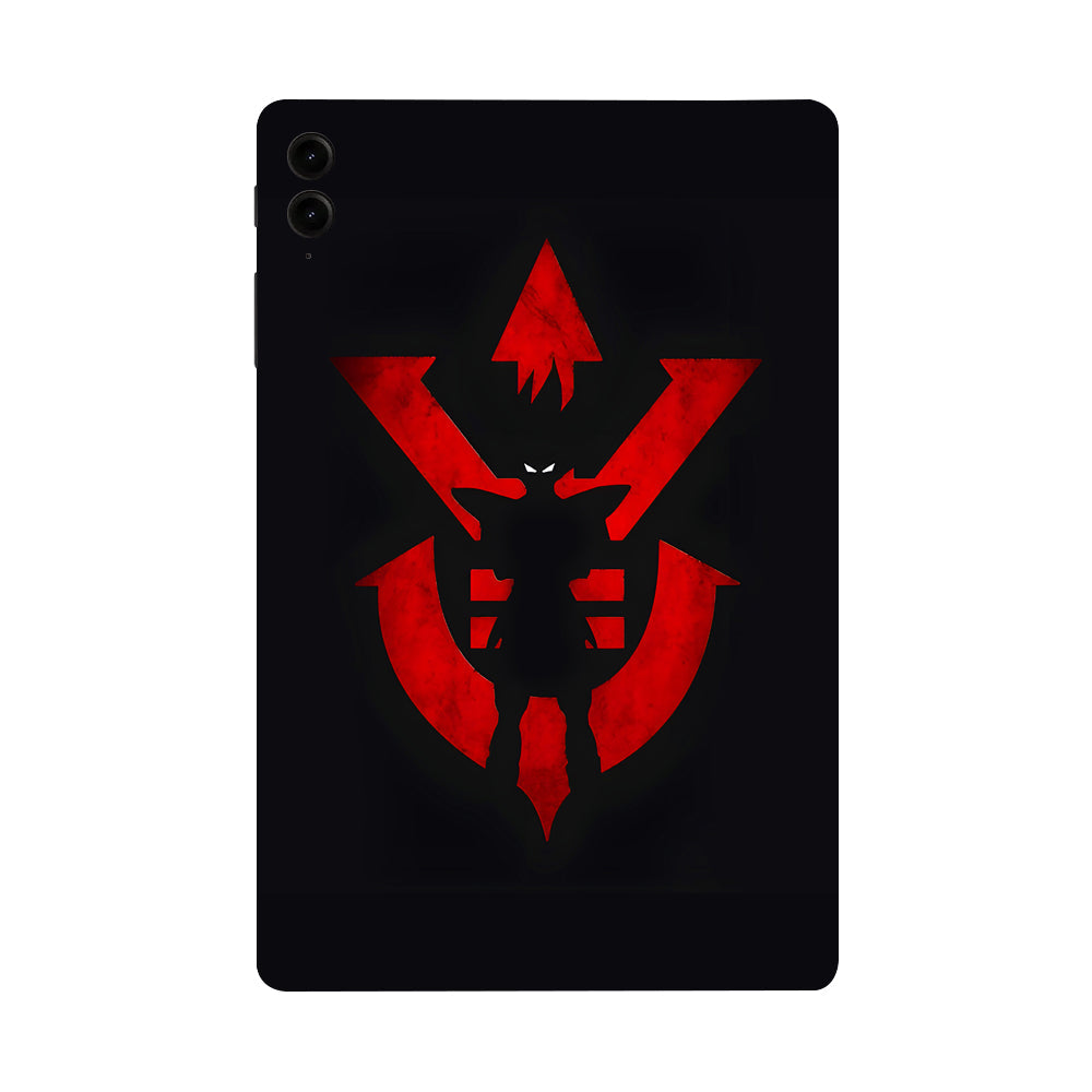 Samsung Galaxy Tab S9 FE Plus Vegeta Silhouette in Red Anime Tablet Skins
