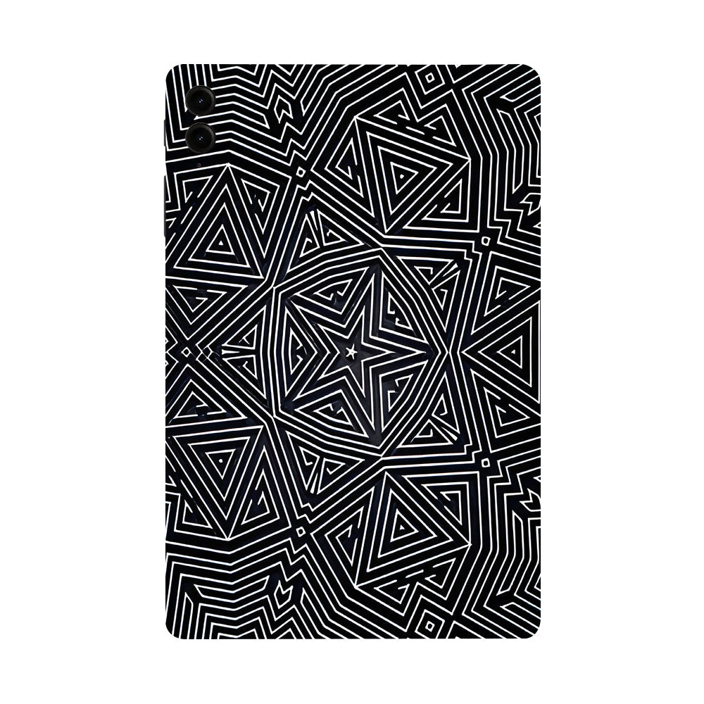 Samsung Galaxy Tab S9 FE Plus Monochrome Maze Tablet Skins