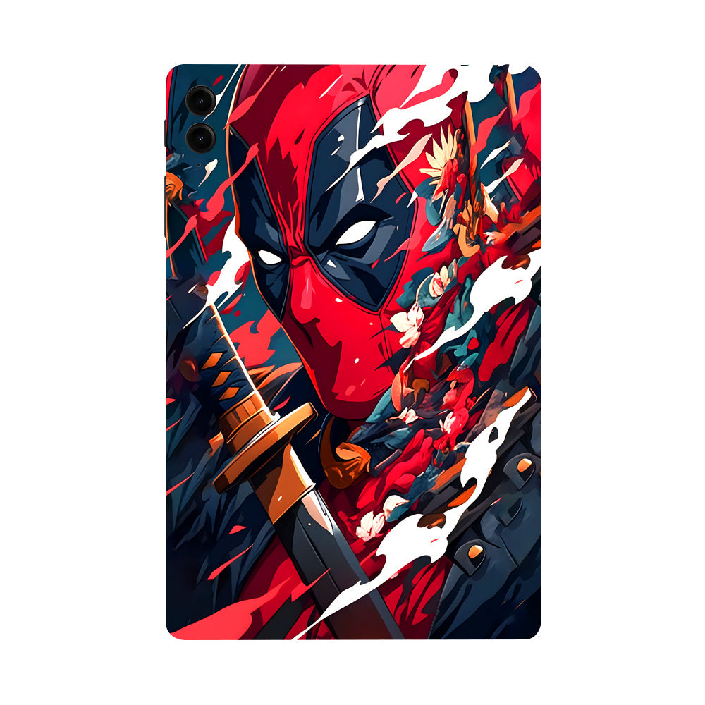 Samsung Galaxy Tab S9 FE Plus Deadpool Artful Chaos with Katana Movies Tablet Skins