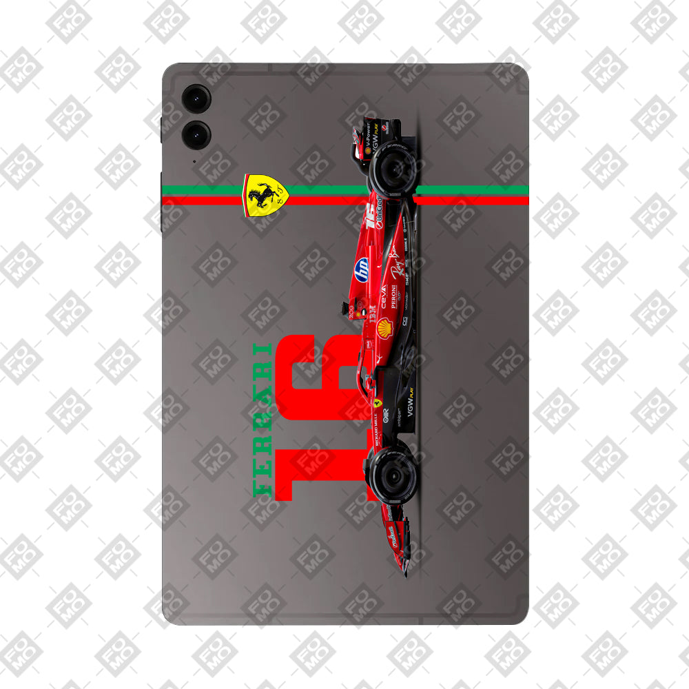 Samsung Galaxy Tab S9 FE Plus Transparent Ferrari Flame Tablet Skin