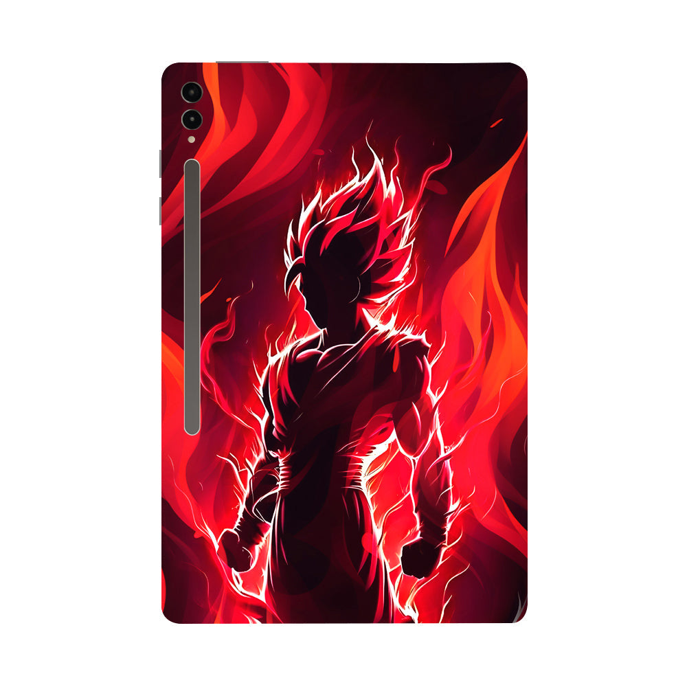 Samsung Galaxy Tab S9 Ultra 5G Goku in Fiery Red Anime Tablet Skins