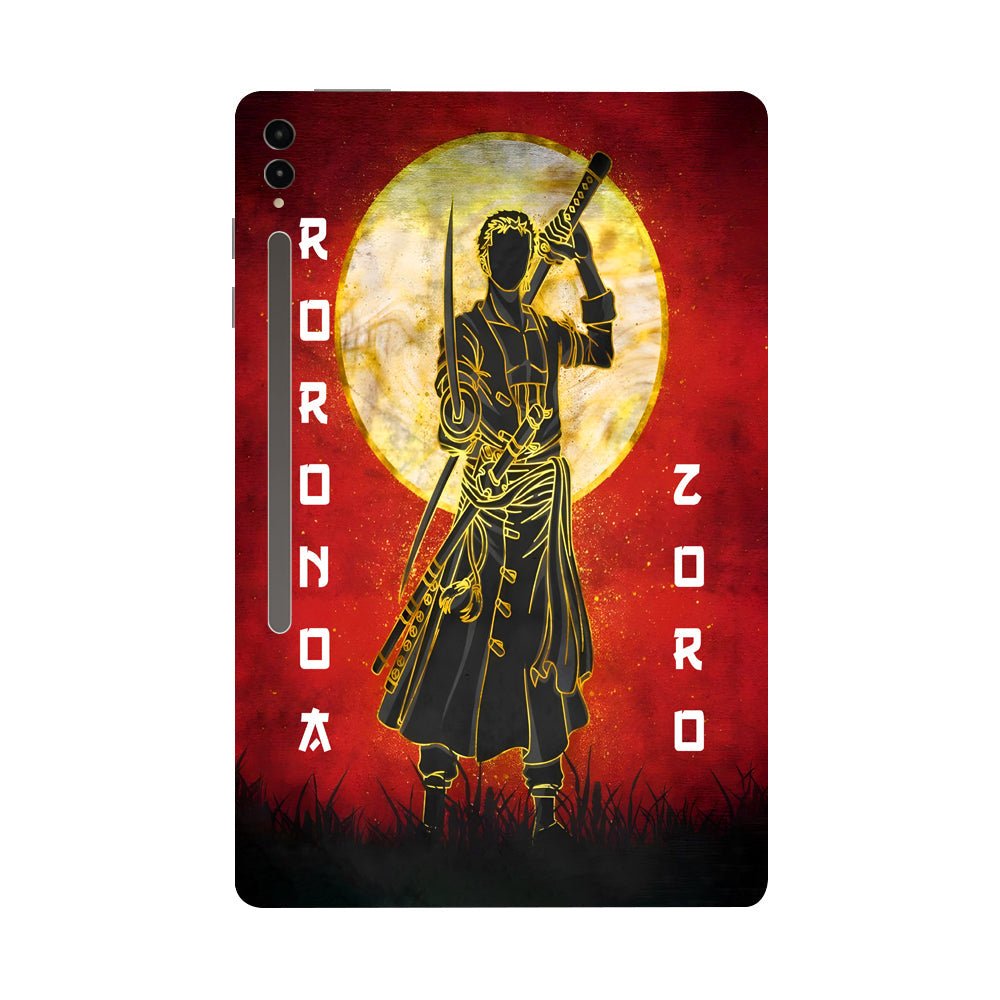 Samsung Galaxy Tab S9 Ultra 5G Roronoa Zoro with Golden Moon Anime Tablet Skins