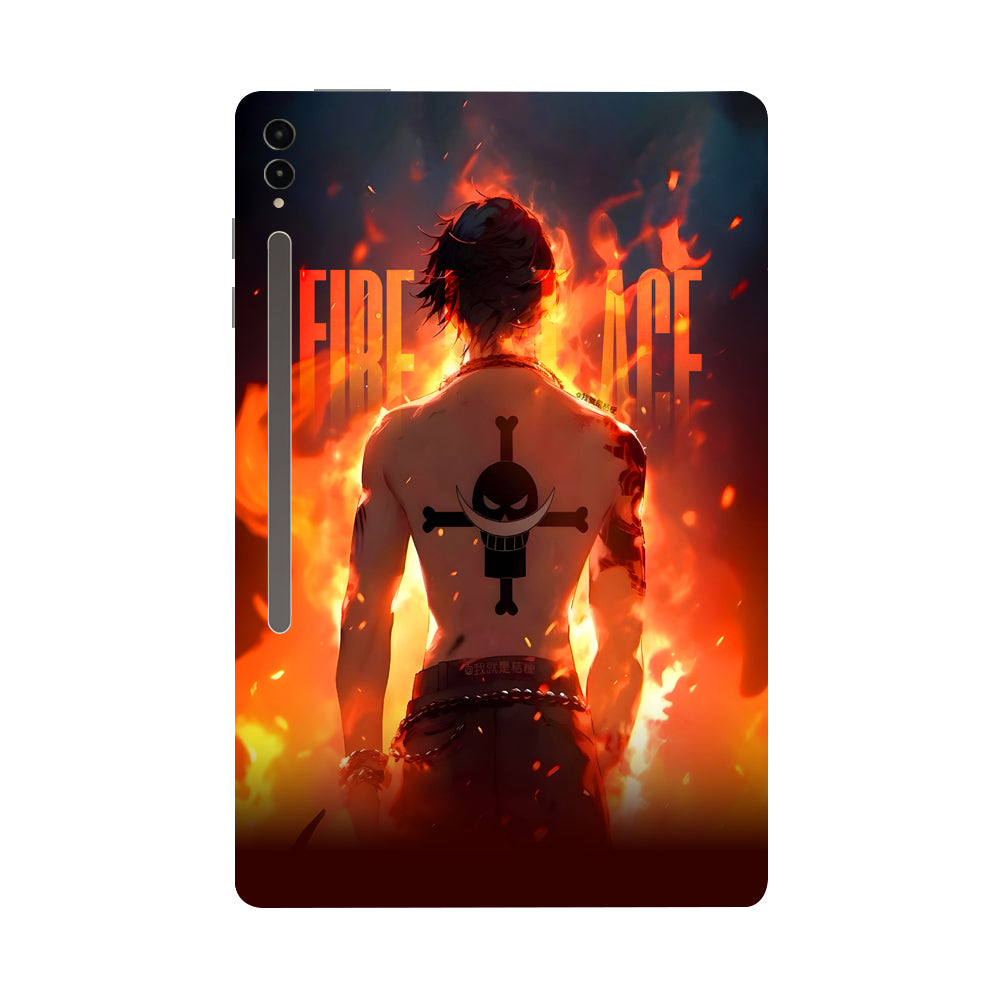 Samsung Galaxy Tab S9 Ultra 5G Portgas D. Ace Fire Fist Flame Anime Tablet Skins