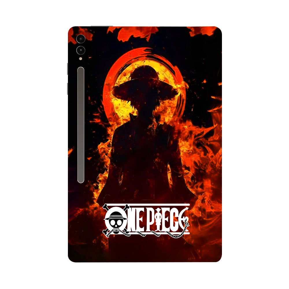 Samsung Galaxy Tab S9 Ultra 5G Monkey D. Luffy Fiery Silhouette Anime Tablet Skins