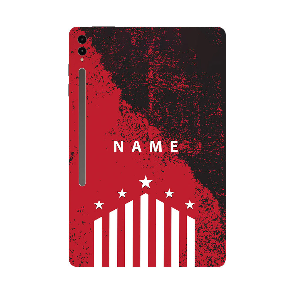 Samsung Galaxy Tab S9 Ultra 5G Captain Red with Name Tablet Skins