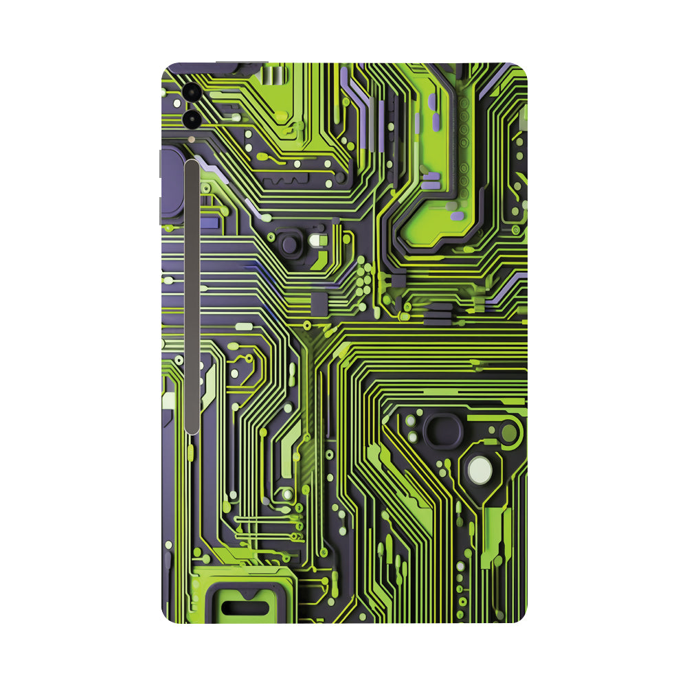 Samsung Galaxy Tab S9 Ultra 5G Lime Green Circuit Design Tablet Skins