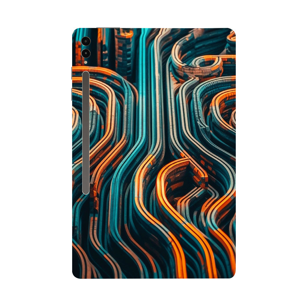 Samsung Galaxy Tab S9 Ultra 5G Glowing Stripes in Modern Set Tablet Skins
