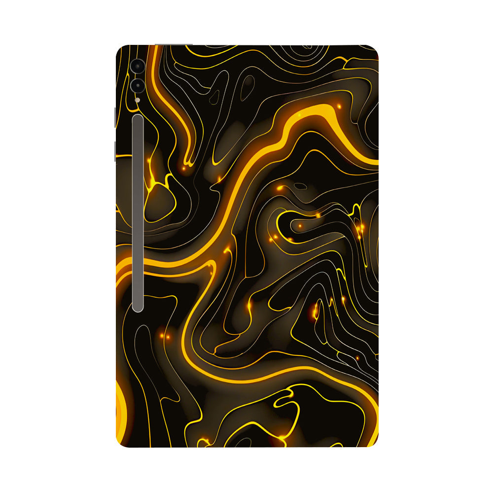 Samsung Galaxy Tab S9 Ultra 5G Golden Lava Waves Tablet Skins