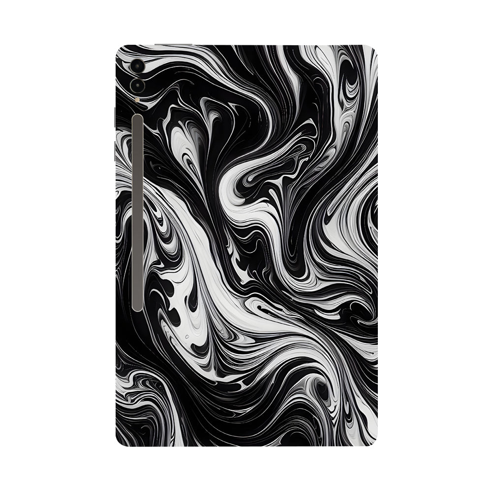 Samsung Galaxy Tab S9 Ultra 5G Black and White Marble Tablet Skins