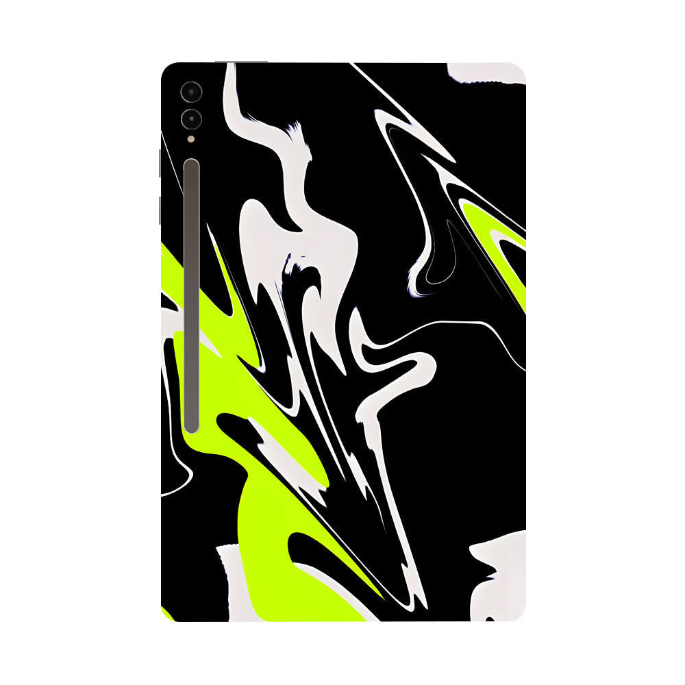 Samsung Galaxy Tab S9 Ultra 5G Neon Green and Black Pattern Tablet Skins