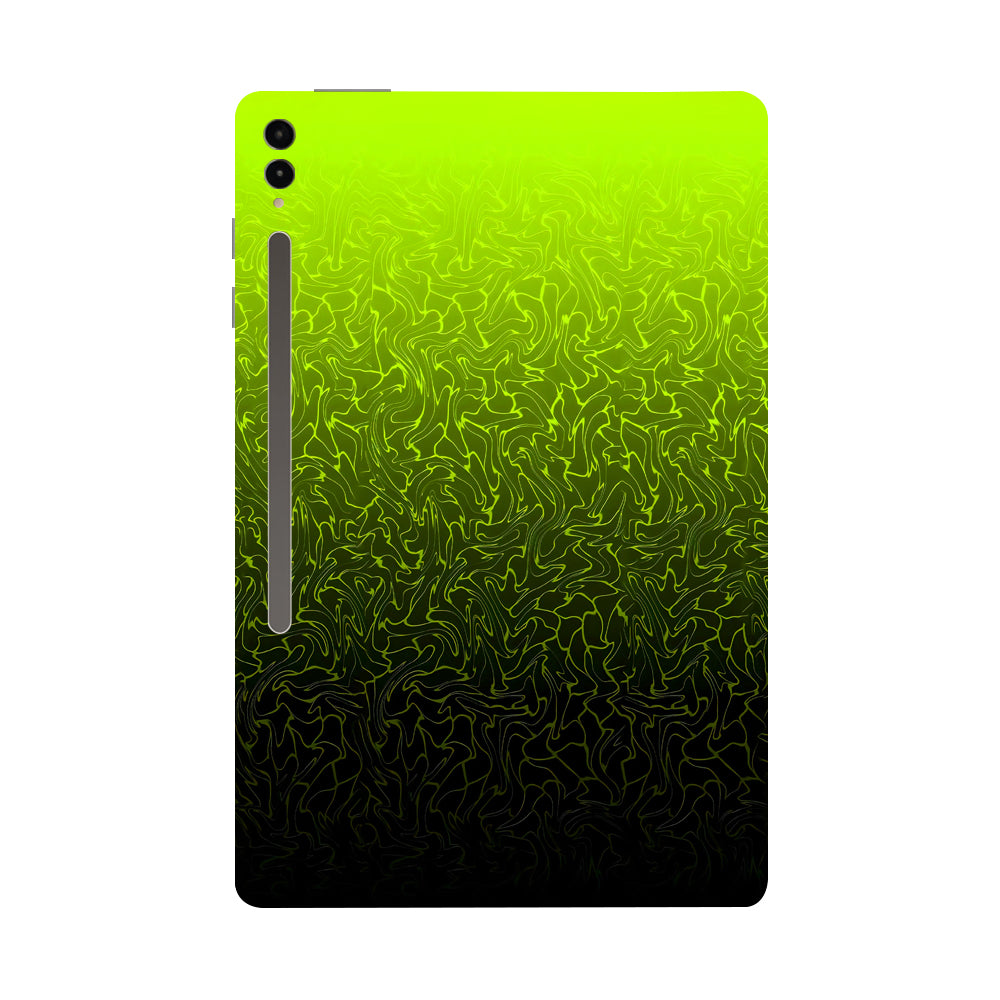 Samsung Galaxy Tab S9 Ultra 5G Lime Yellow to Black Gradient Tablet Skins