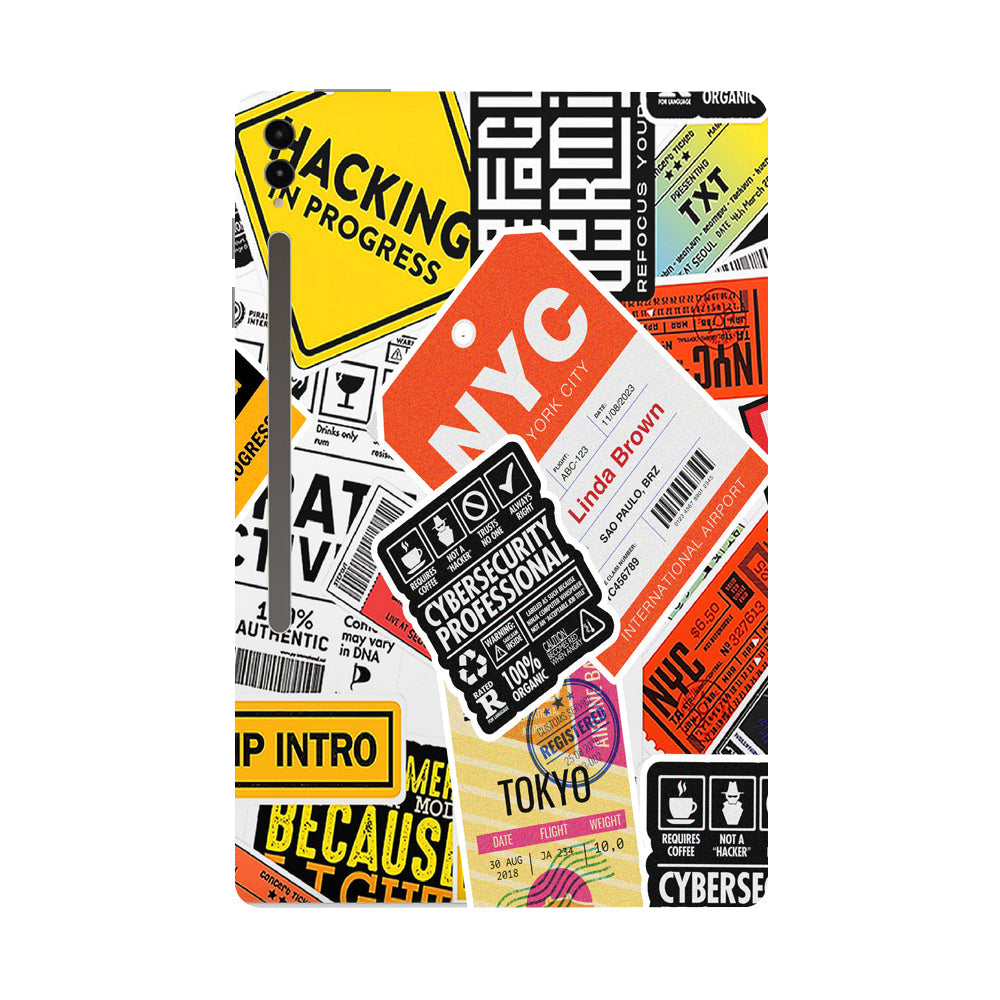 Samsung Galaxy Tab S9 Ultra 5G Tech Aesthetic Sticker Collage Tablet Skins