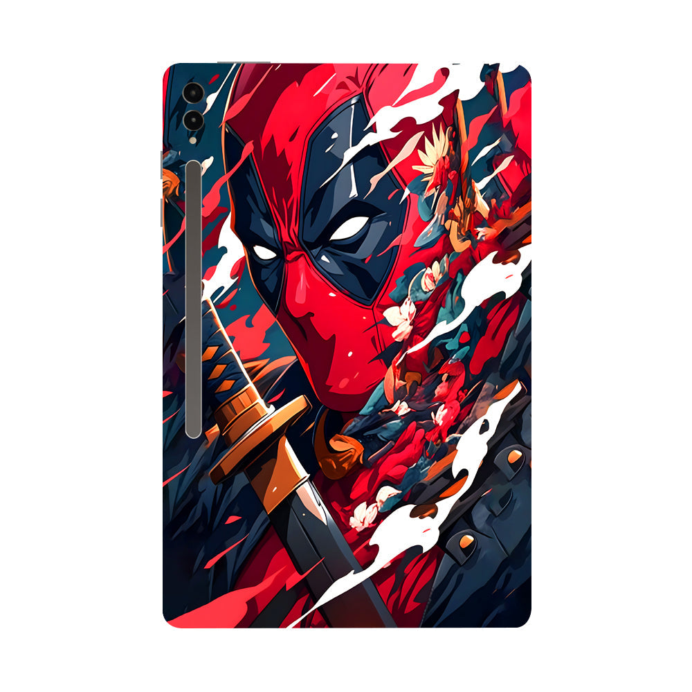 Samsung Galaxy Tab S9 Ultra 5G Deadpool Artful Chaos with Katana Movies Tablet Skins
