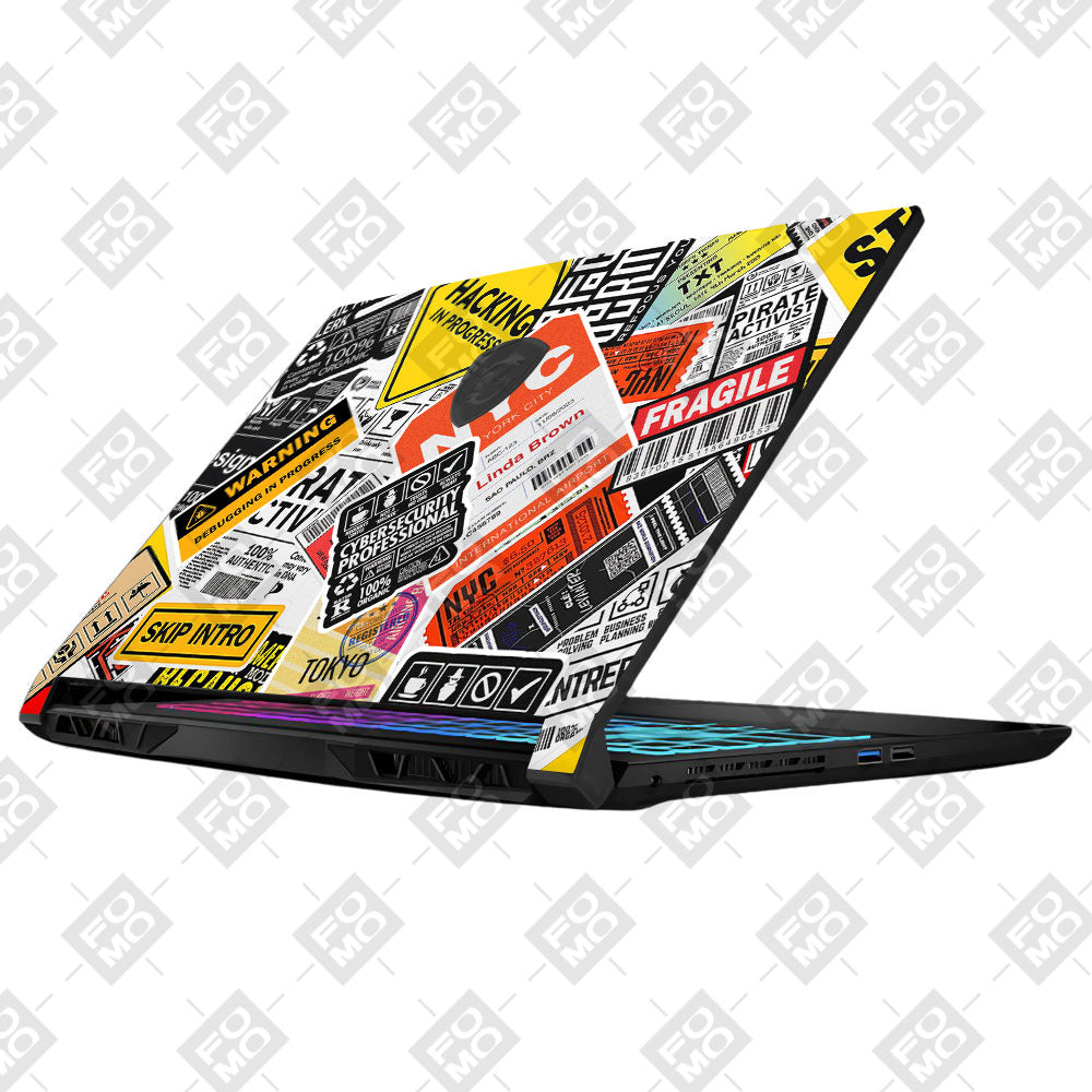 Tech Aesthetic Sticker Collage MSI Katana 15 B13V Laptop Skin