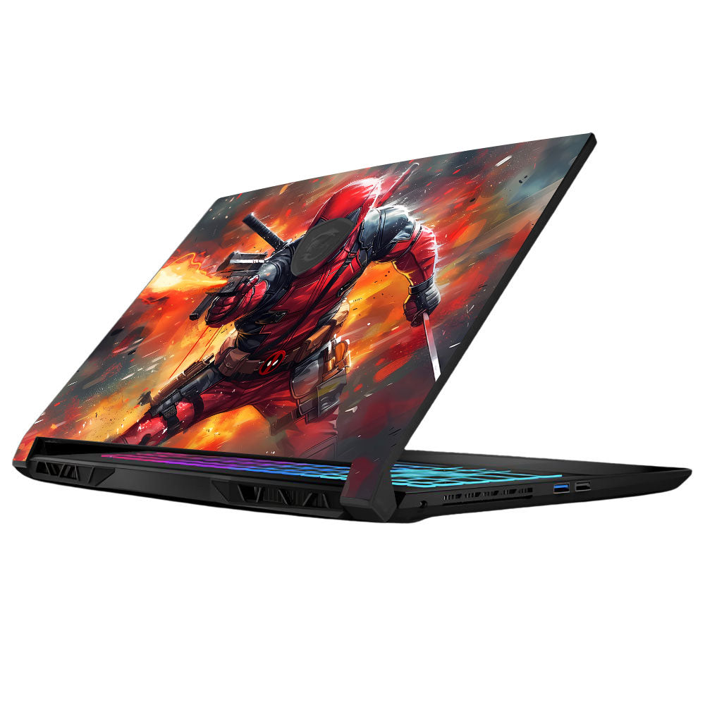 Deadpool in Action MSI Katana 15 B13V Laptop Skin