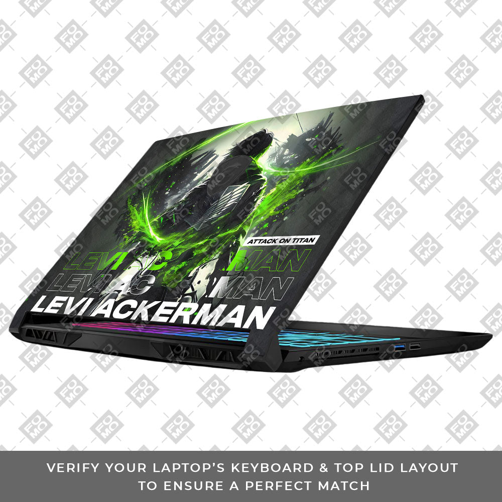 Levi Ackerman Neon Fury MSI Katana 15 B13V Laptop Skin