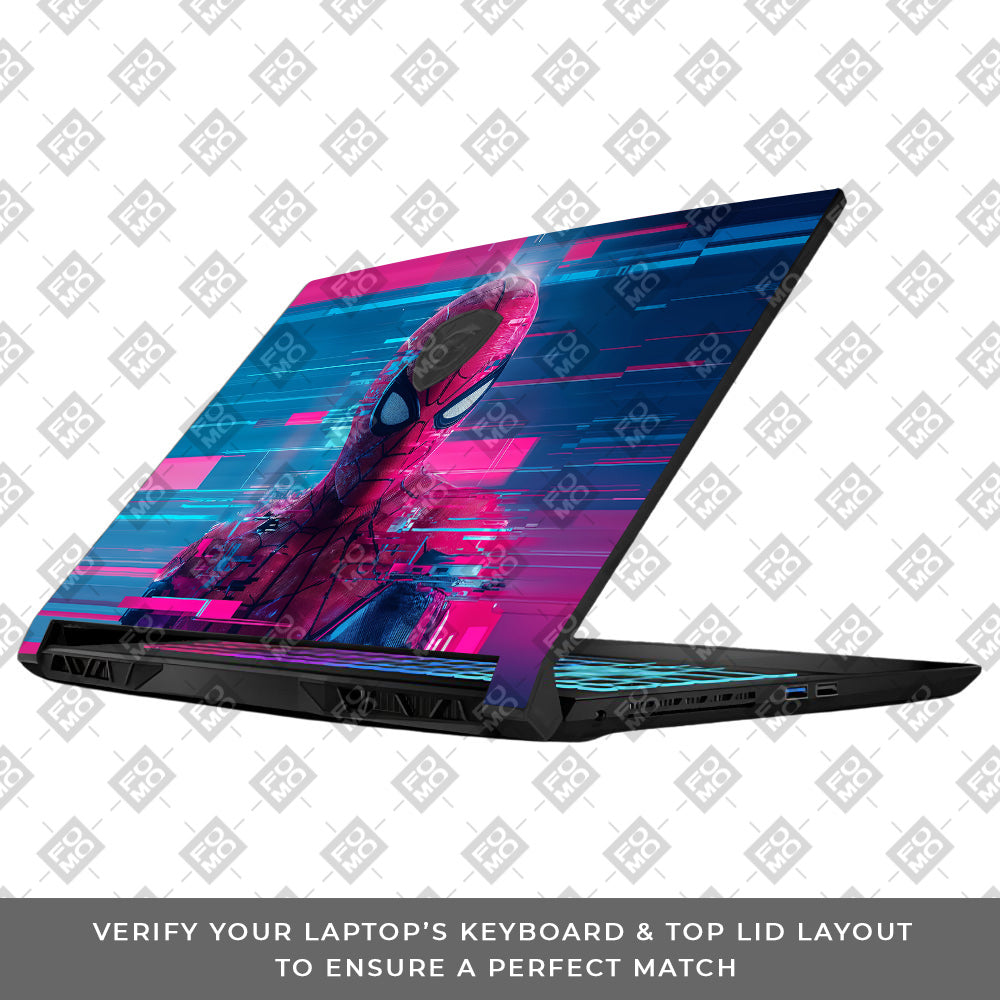 Glitch Spider Neon Web MSI Katana 15 B13V Laptop Skin