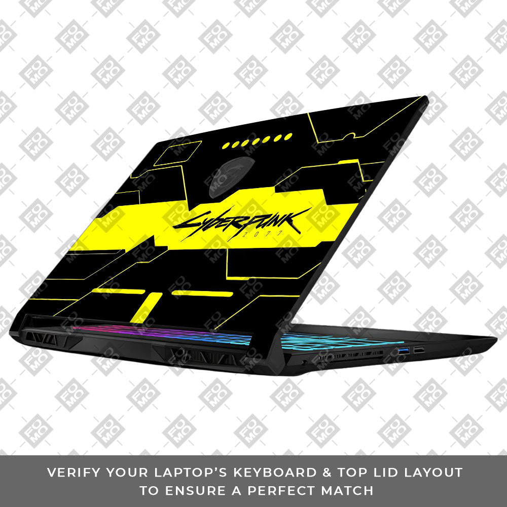 Cyberpunk Yellowline Grid MSI Katana 15 B13V Laptop Skin