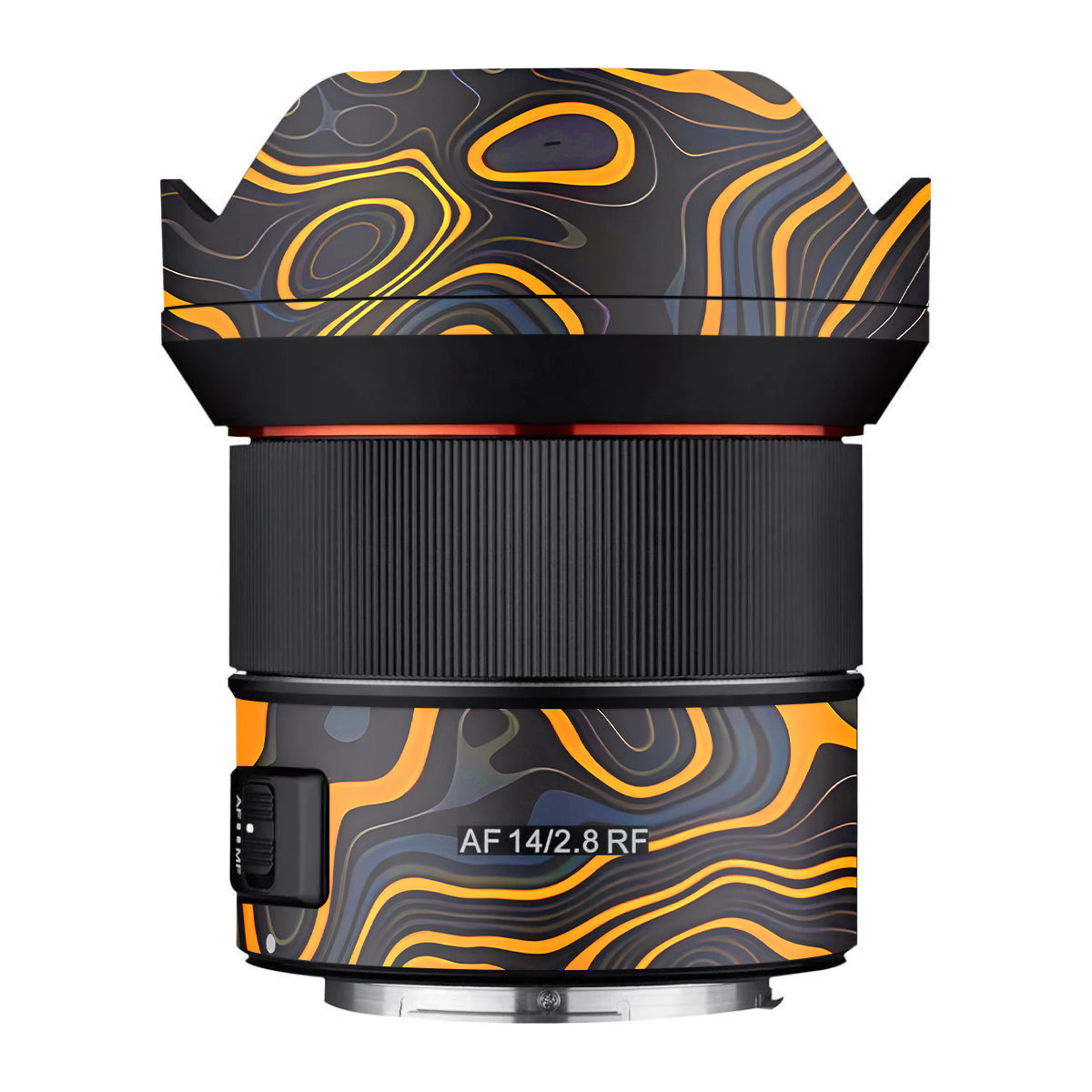 Amber Topographic Waves Samyang AF 14mm F/2.8 RF Camera Lens Skin