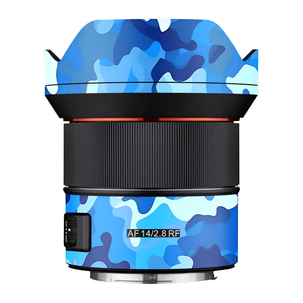 Arctic Blue Camo Pattern Samyang AF 14mm F/2.8 RF Camera Lens Skin