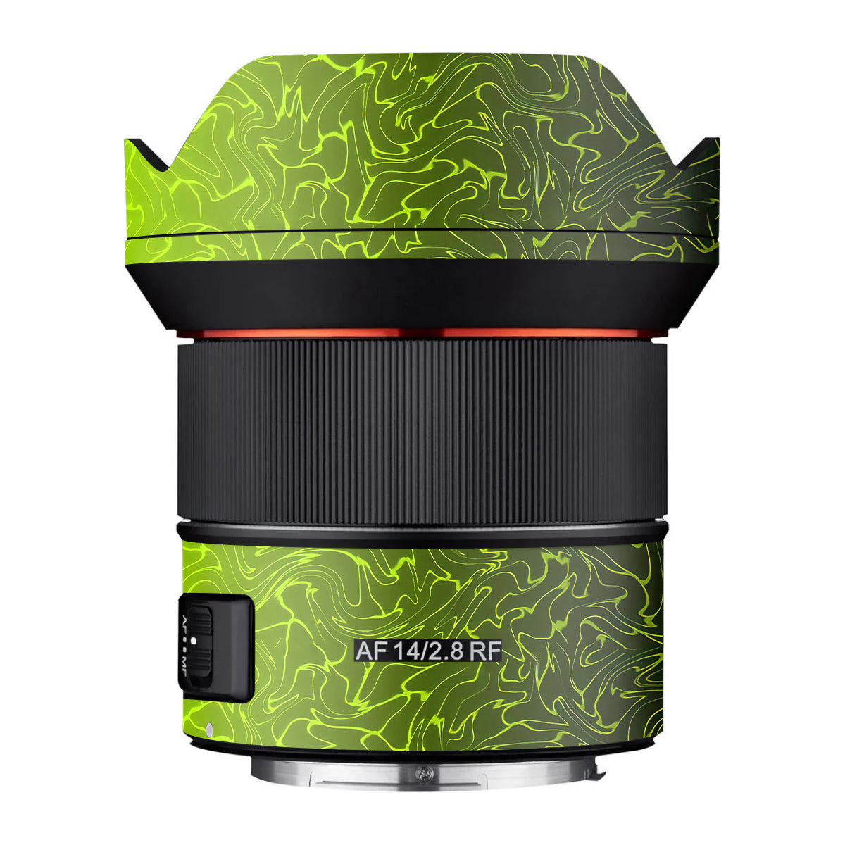 Lime Yellow to Black Gradient Samyang AF 14mm F/2.8 RF Camera Lens Skin