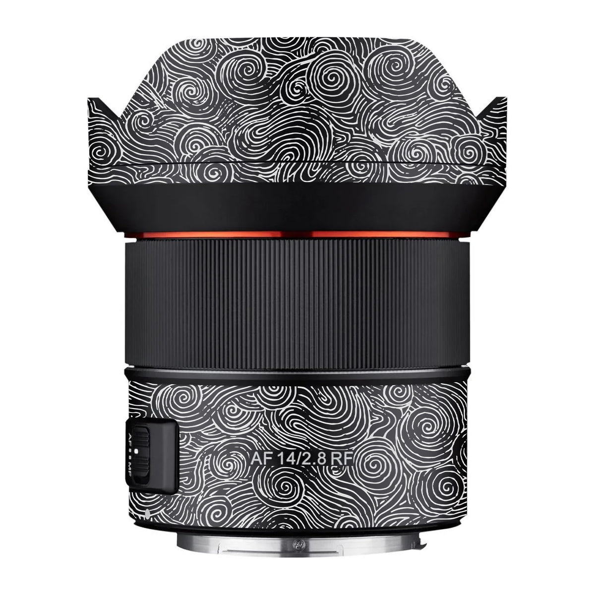 White Spirals Samyang AF 14mm F/2.8 RF Camera Lens Skin