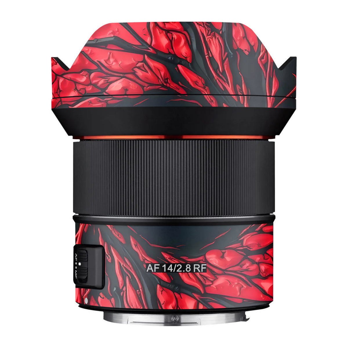 Venom Red Samyang AF 14mm F/2.8 RF Camera Lens Skin