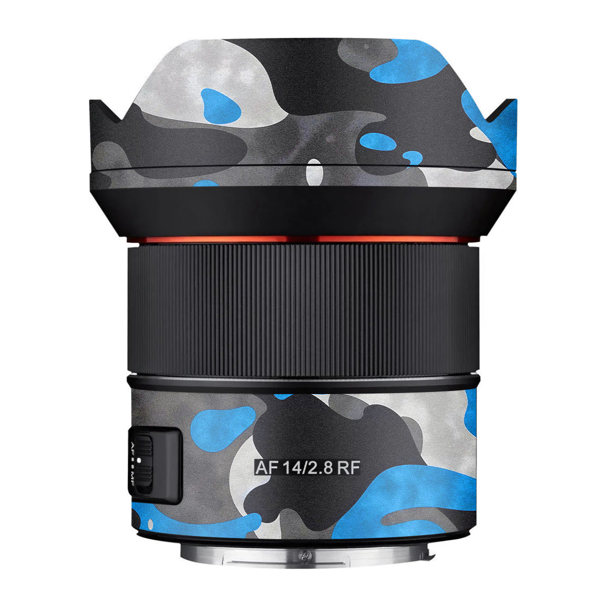 Blue Grey Camo Samyang AF 14mm F/2.8 RF Camera Lens Skin