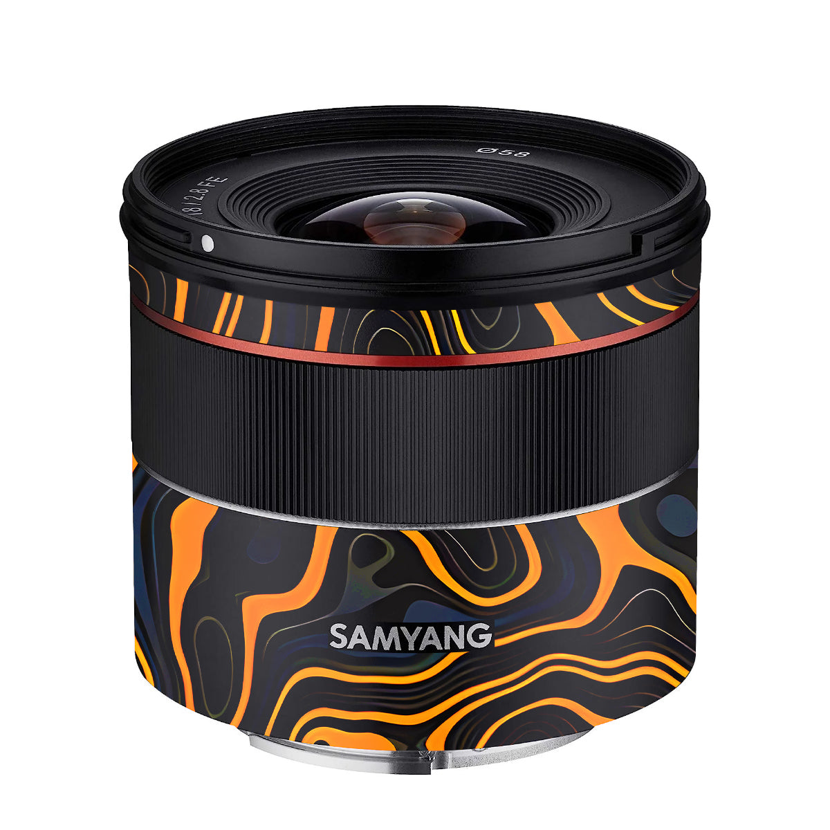 Amber Topographic Waves Samyang FE 18mm F/2.8 Camera Lens Skin