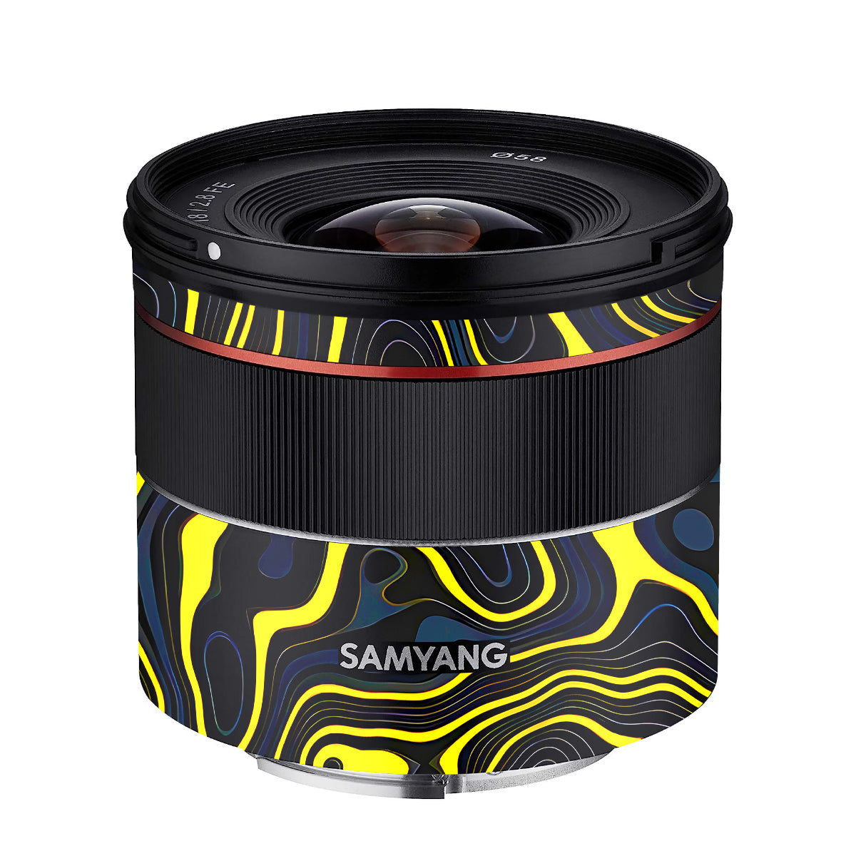 Neon Lava Contours Samyang FE 18mm F/2.8 Camera Lens Skin
