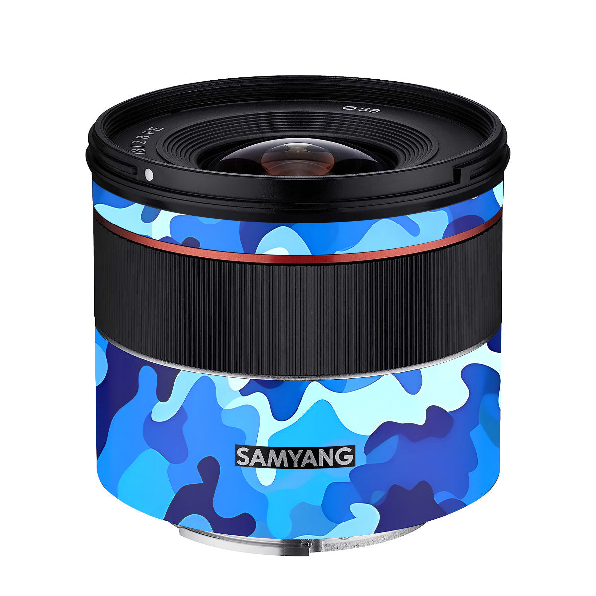 Arctic Blue Camo Pattern Samyang FE 18mm F/2.8 Camera Lens Skin