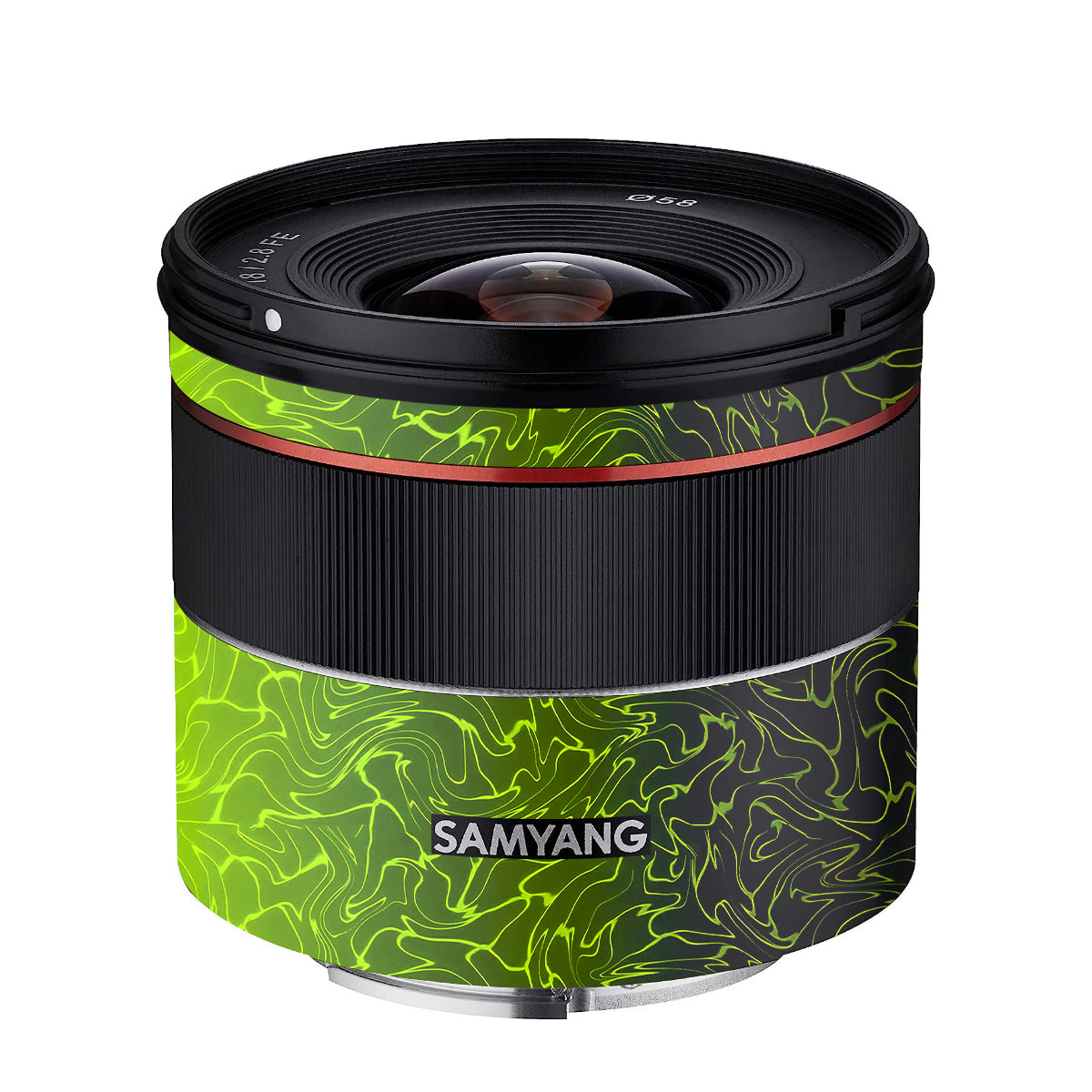 Lime Yellow to Black Gradient Samyang FE 18mm F/2.8 Camera Lens Skin