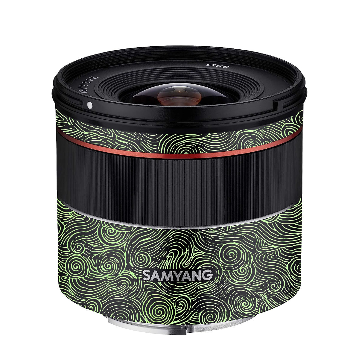 Green Spirals Samyang FE 18mm F/2.8 Camera Lens Skin