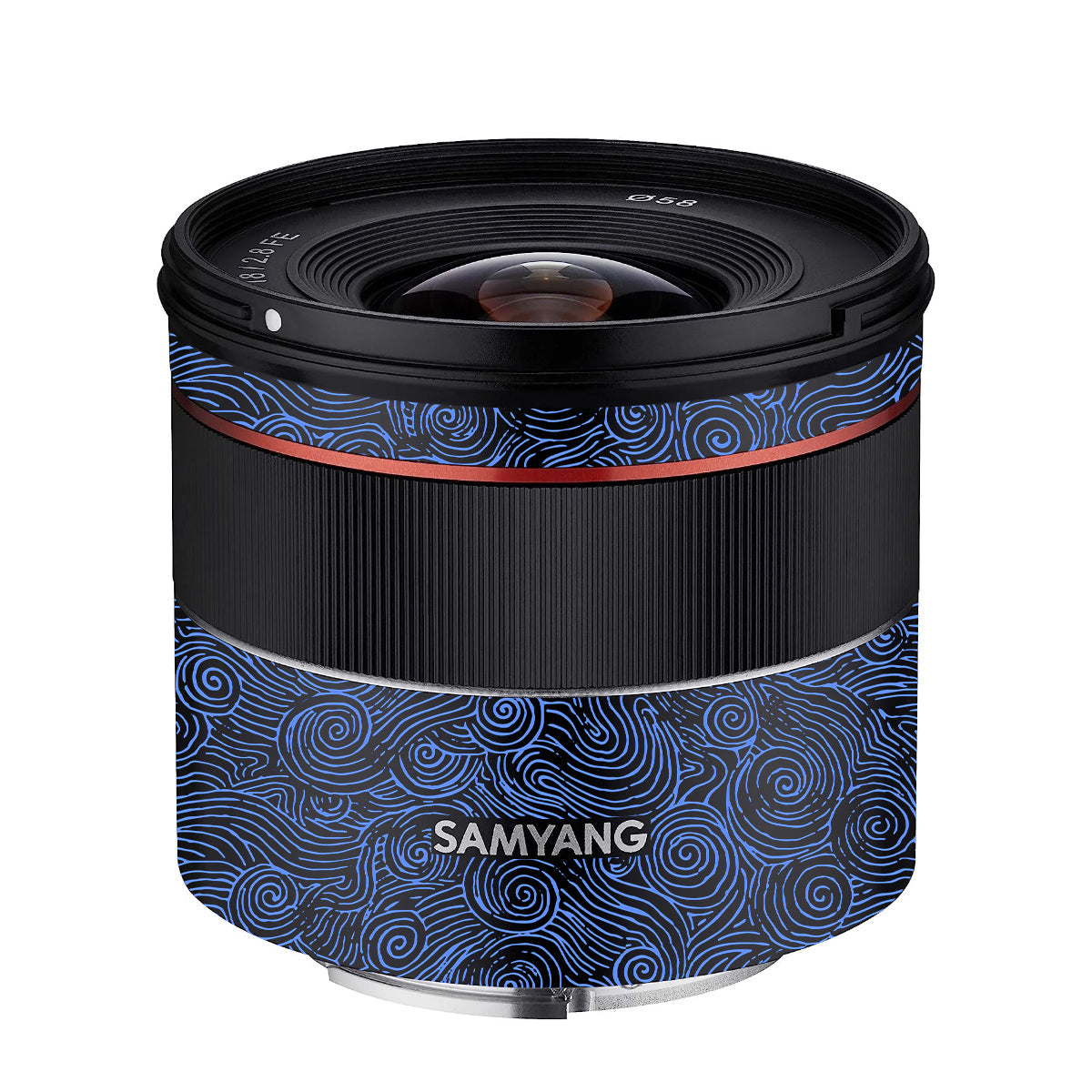 Blue Spirals Samyang FE 18mm F/2.8 Camera Lens Skin