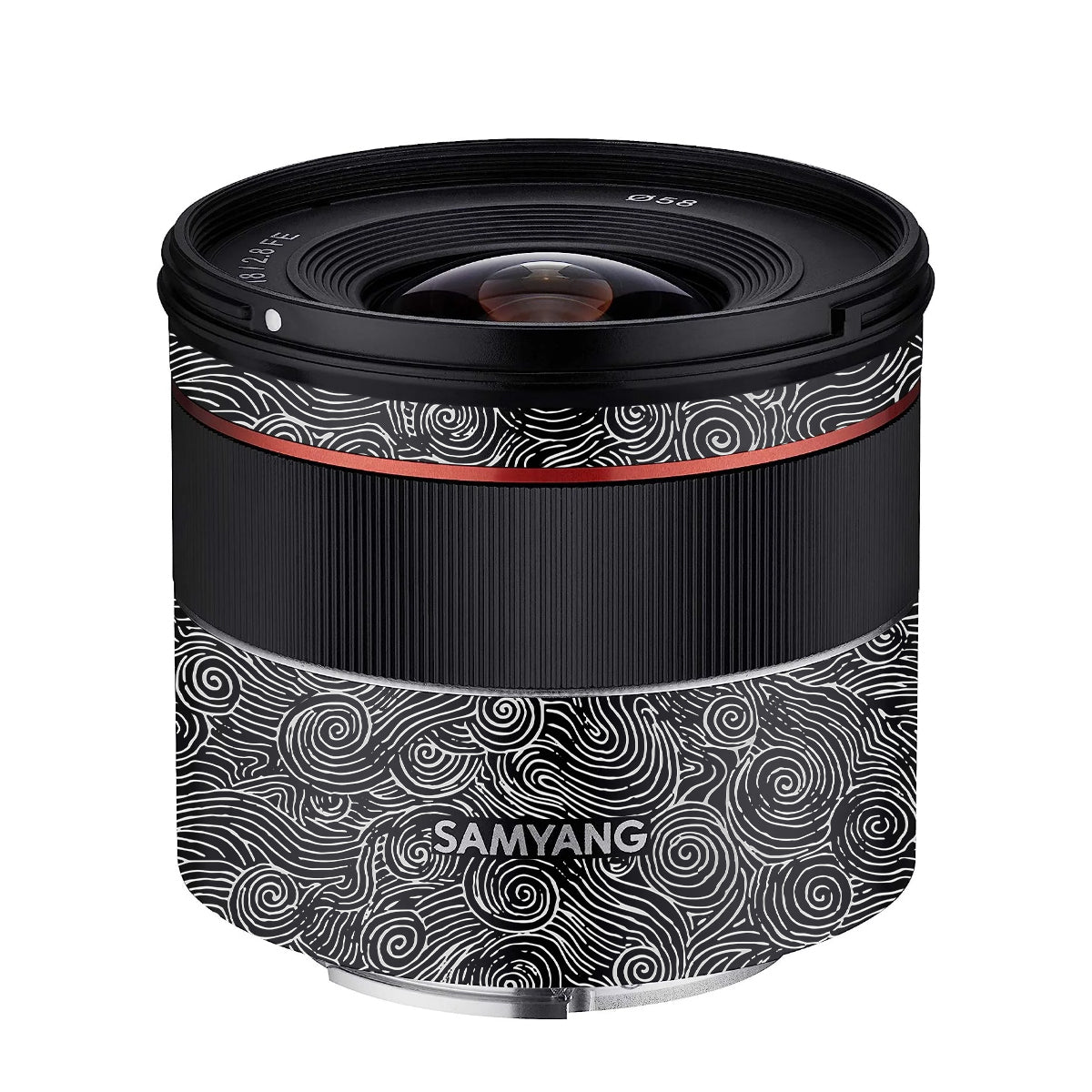 White Spirals Samyang FE 18mm F/2.8 Camera Lens Skin