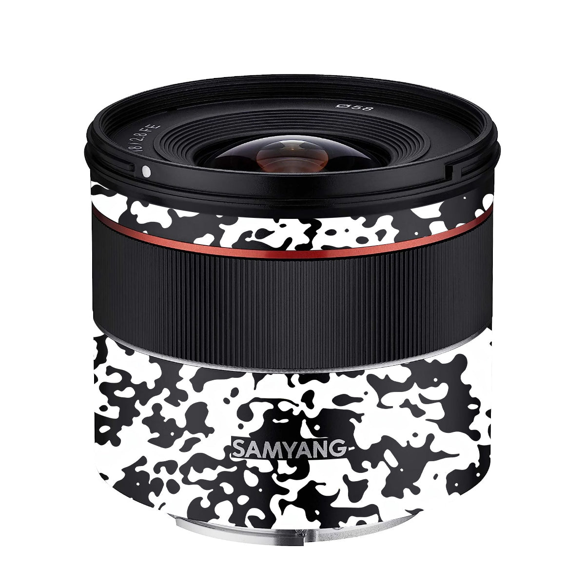 Snow Camo Samyang FE 18mm F/2.8 Camera Lens Skin